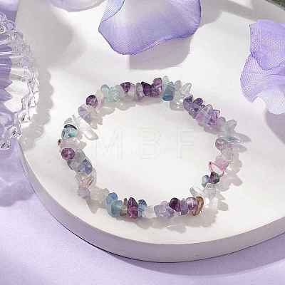 Natural Fluorite Beads Kids Bracelets BJEW-JB10611-06-1