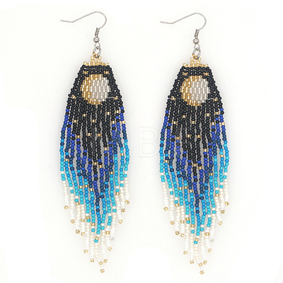 Moon Stainless Steel Dangle Earrings KS8218-4-1