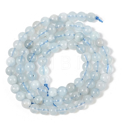 Grade A Natural Aquamarine Round Bead Strands G-L417-13-A03-1