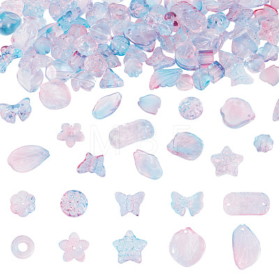 125G Gradient Color Transparent Glass Beads GLAA-TA0003-58A-1