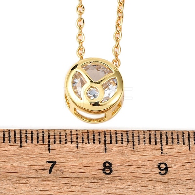 Brass Pave Cubic Zirconia Birth Stone Constellation Pendant Cable Chain Necklaces LS-NJEW-D334-01G-03-1