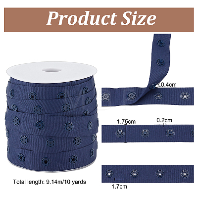 10 Yards Polyester Sewing Snap Button Tape DIY-OC0012-96B-1