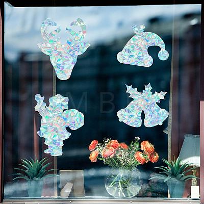 16 Sheets 4 Styles Waterproof PVC Colored Laser Stained Window Film Static Stickers DIY-WH0314-075-1