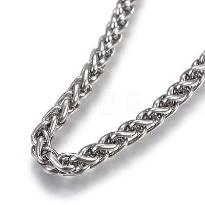 304 Stainless Steel Wheat Chain Necklaces NJEW-F242-14P-B-1