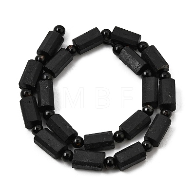 Natural Black Tourmaline Beeds Strands GG-CBA2D5B-A01-8x12mm-1
