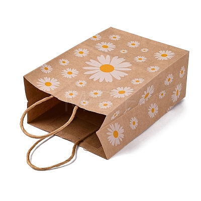 Daisy Flower Paper Gift Tote Bags ABAG-Q055-01B-1