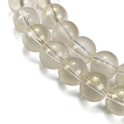 Frosted Transparent Glass Bead Strands GLAA-P065-8mm-01-1