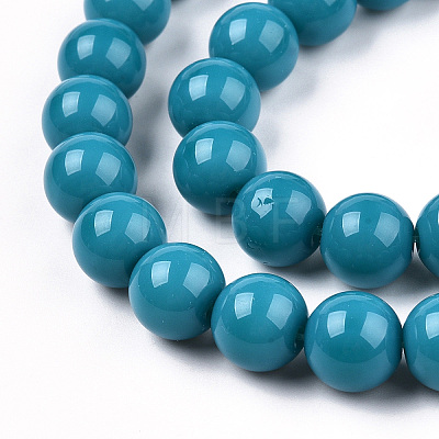 Opaque Solid Color Glass Beads Strands X-GLAA-T032-P10mm-13-1