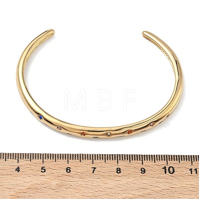 304 Stainless Steel Rhinestone Cuff Bangles for Women BJEW-D456-03G-02-1