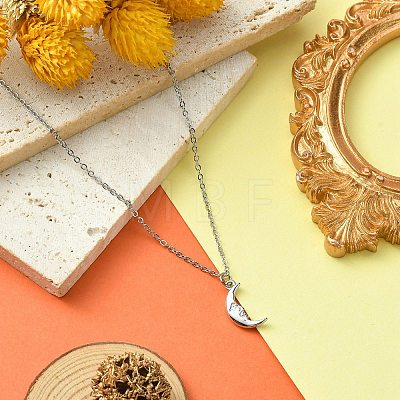 304 Stainless Steel Pendant Necklace for Women NJEW-JN04387-03-1