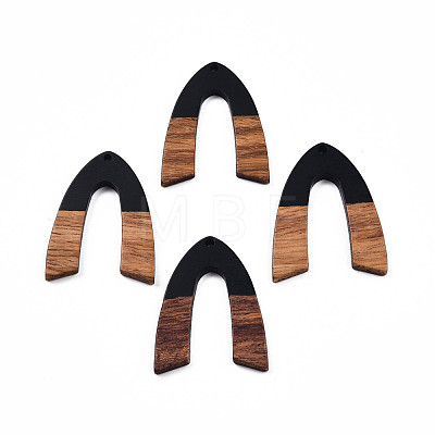 Opaque Resin & Walnut Wood Pendants RESI-N025-029-B-1