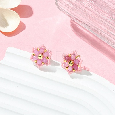 Natural Malaysia Jade Stud Earrings EJEW-MZ00742-01-1