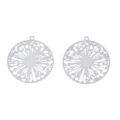 Non-Tarnish 201 Stainless Steel Filigree Pendants X-STAS-S118-046-1