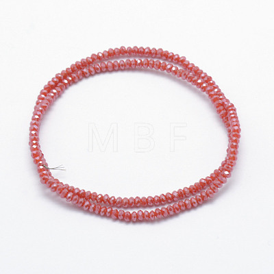 Electroplate Opaque Glass Beads Strands EGLA-J144-PL-B02-1