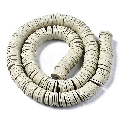 Flat Round Eco-Friendly Handmade Polymer Clay Beads CLAY-R067-12mm-02-1