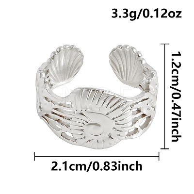 Ocean Animals 304 Stainless Steel Cuff Open Rings OU3325-5-1