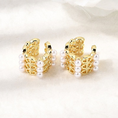 Brass Cuff Earrings EJEW-C186-08G-1