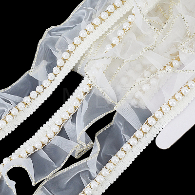 5 Yards Polyester Lace Ribbons OCOR-GF0006-14B-02-1
