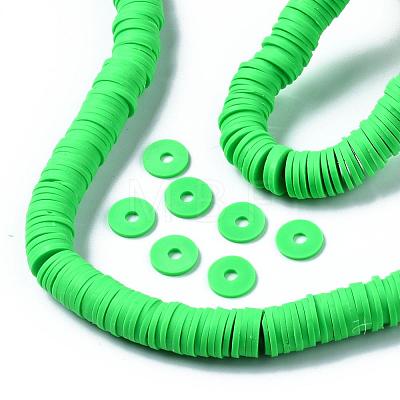 Flat Round Eco-Friendly Handmade Polymer Clay Beads CLAY-R067-10mm-08-1