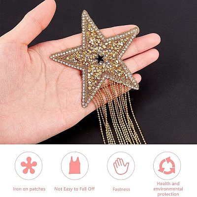 Sparkling Rhinestone Hotfix Rhinestone Iron on Patches DIY-FG0001-39-1