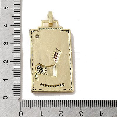 Brass Micro Pave Cubic Zirconia Pendants with Enamel KK-H458-03G-09-1