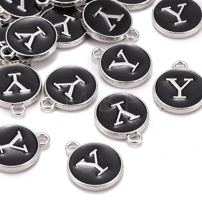 Platinum Plated Alloy Charms X-ENAM-S118-02Y-P-1