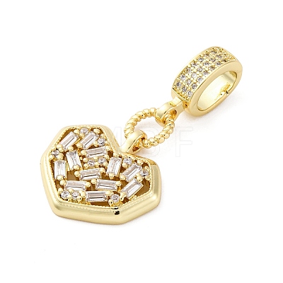 Brass Micro Pave Clear Cubic Zirconia Pendants KK-S510-31G-06-1