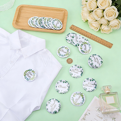 24Pcs 4 Styles Flat Round Iron Brooches for Wedding JEWB-FG0001-79-1