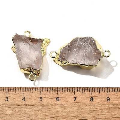 Raw Rough Natural Dyed Quartz Crystal Links Connector Charms G-K189-04LG-06-1