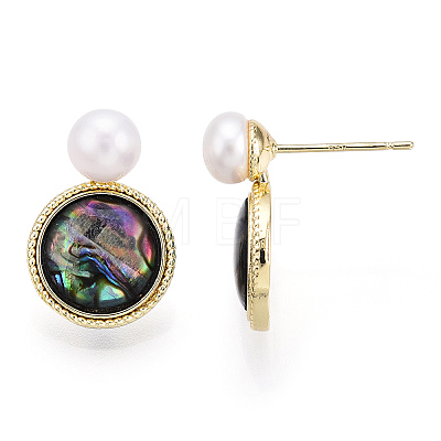 Natural Pearl Stud Earrings PEAR-N022-B03-1