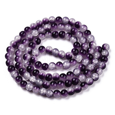 Crackle Baking Painted Imitation Jade Glass Beads Strands DGLA-T003-10mm-13-1