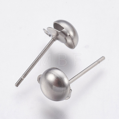 304 Stainless Steel Stud Earring Findings STAS-P196-03-1
