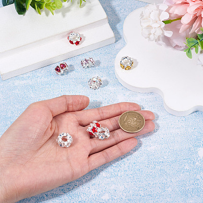 8Pcs 2 Styles Alloy Rhinestone European Beads FIND-TA0010-84-1
