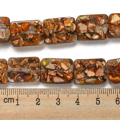 Dyed Natural Imperial Jasper with Resin Beads Strands G-G083-F04-01-1