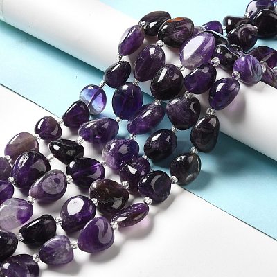 Natural Amethyst Beads Strands G-B026-02B-1