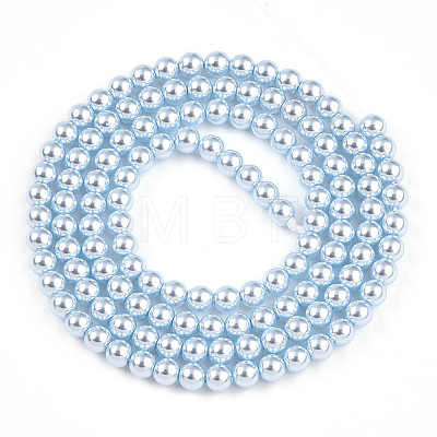 Baking Painted Pearlized Glass Pearl Bead Strands HY-N002-3mm-A05-1