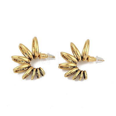 Brass Nuggets Stud Earrings EJEW-Q391-06AG-1