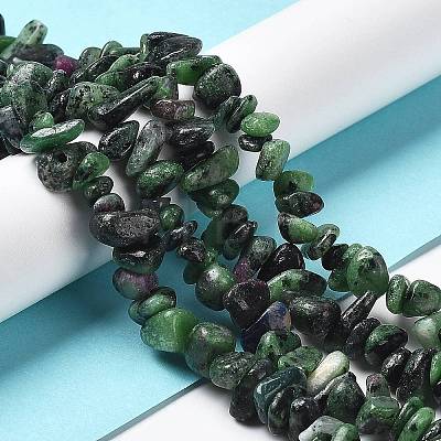 Natural Ruby in Zoisite Beads Strands G-M205-90-1