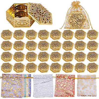 32Pcs Hexagon Plastic Candy Boxes CON-GO0001-32-1