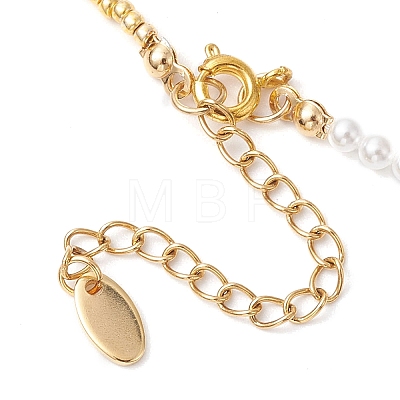 Glass Seed Bead & Shell Pearl Beaded Necklaces for Women NJEW-JN04978-1