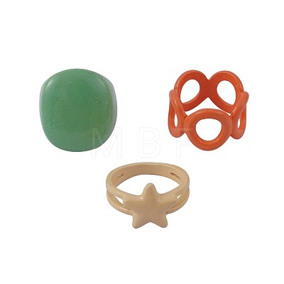 Zinc Alloy Finger Rings Set WG21422-01-1