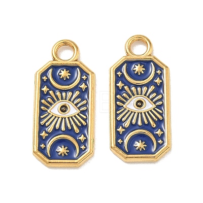 304 Stainless Steel Enamel Pendants STAS-L316-10G-1