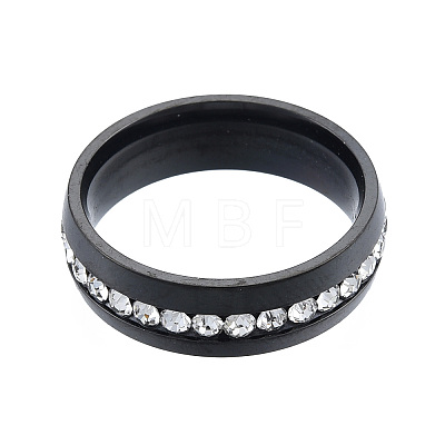 Crystal Rhinestone Flat Finger Ring RJEW-N043-11E-1