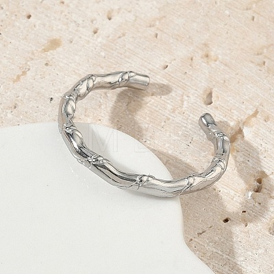 304 Stainless Steel Cuff Open Rings for Women RJEW-L341-07B-P-1