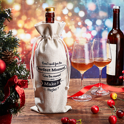 Jute Cloth Wine Packing Bags ABAG-WH0005-72F-1