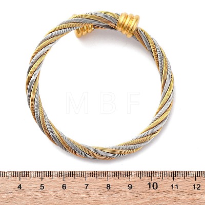 304 Stainless Steel Torque Bangles for Women BJEW-P310-24GP-1