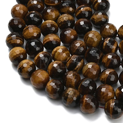 Natural Tiger Eye Beads Strands G-L642-F01-12mm-1