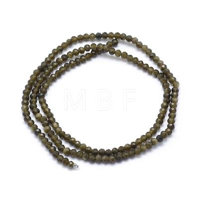 Natural Golden Sheen Obsidian Beads Strand G-E411-34-2mm-1