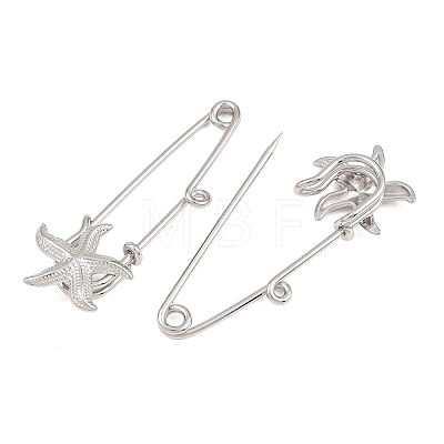 Starfish 304 Stainless Steel Safety Pins Brooch Findings SA-CBA098D-16H-P01-1