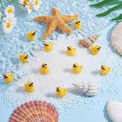 50Pcs Resin Ornaments Cute Little Yellow Duck Ornaments DIY Landscaping JX882A-1